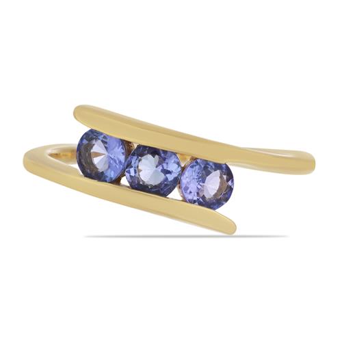 BUY NATURAL TANZANITE GEMSTONE RING IN SILVER